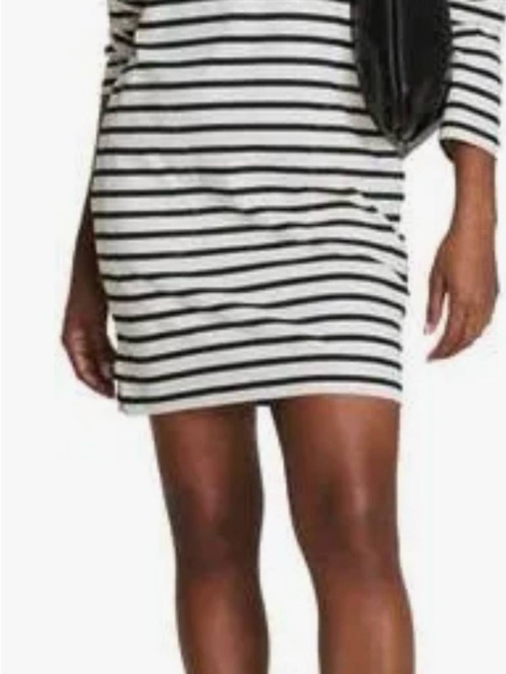 Spanx XL Striped Black & White Boatneck Mini Dress - Picture 3 of 6